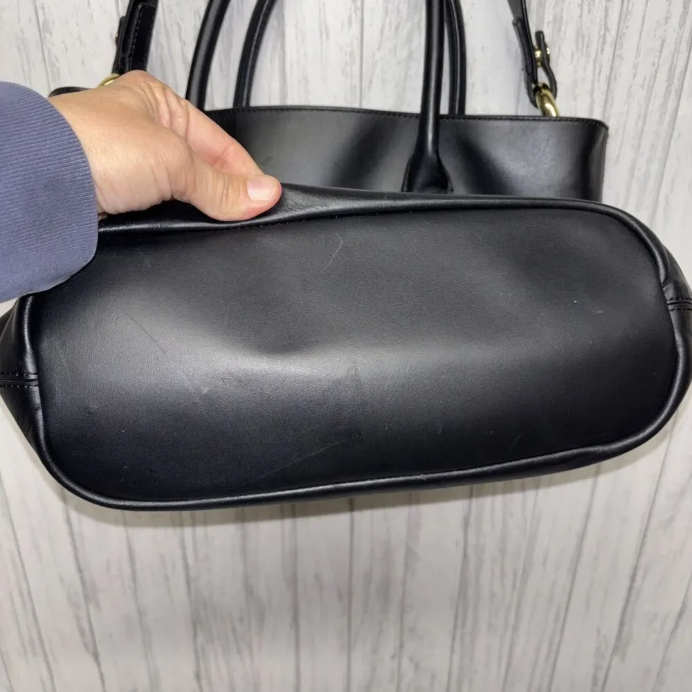 J.Crew The Harper Leather Tote Bag Black EUC